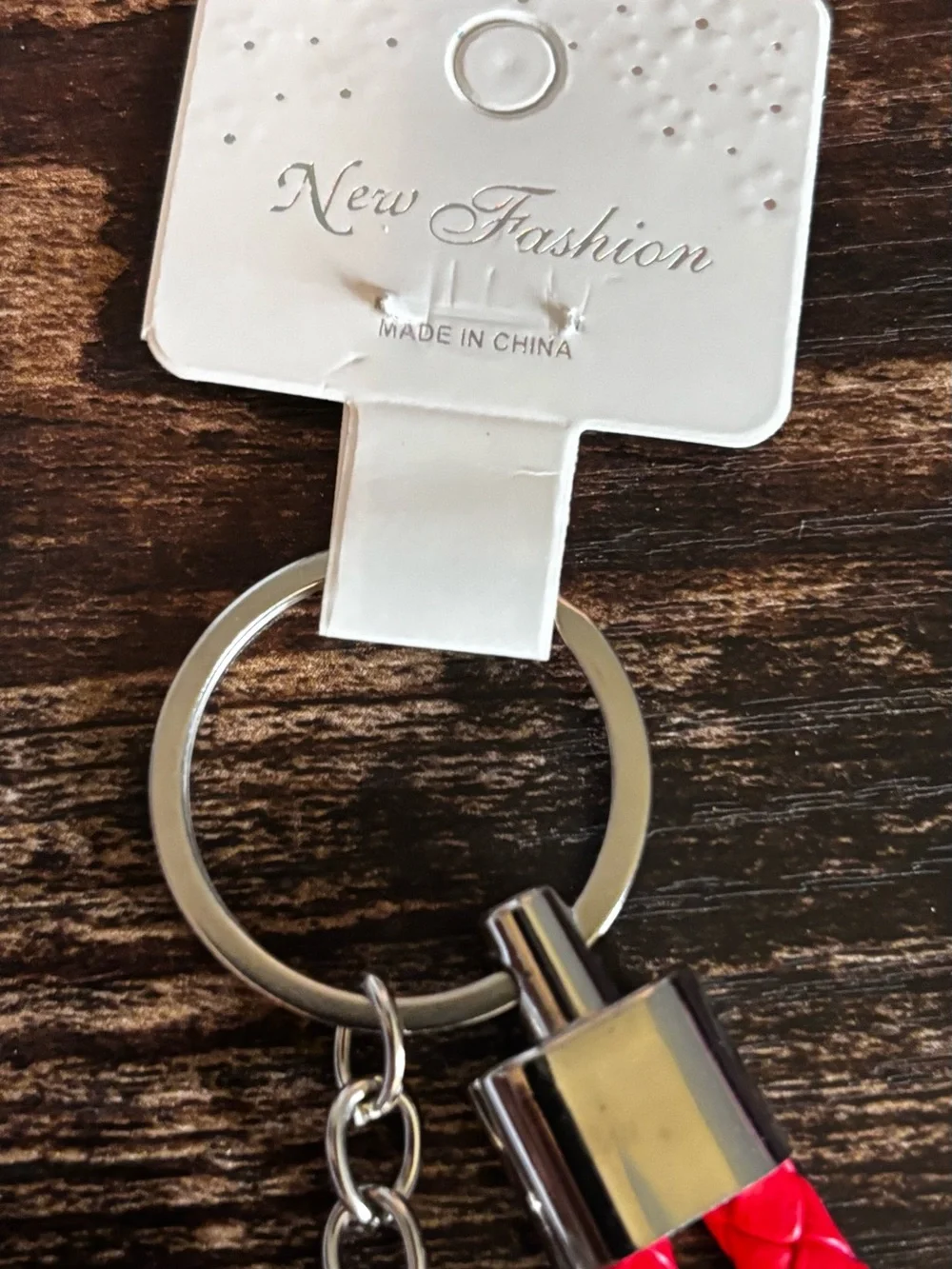 Starbucks Red Braided Loop Keychain with Silver Tone Hardware